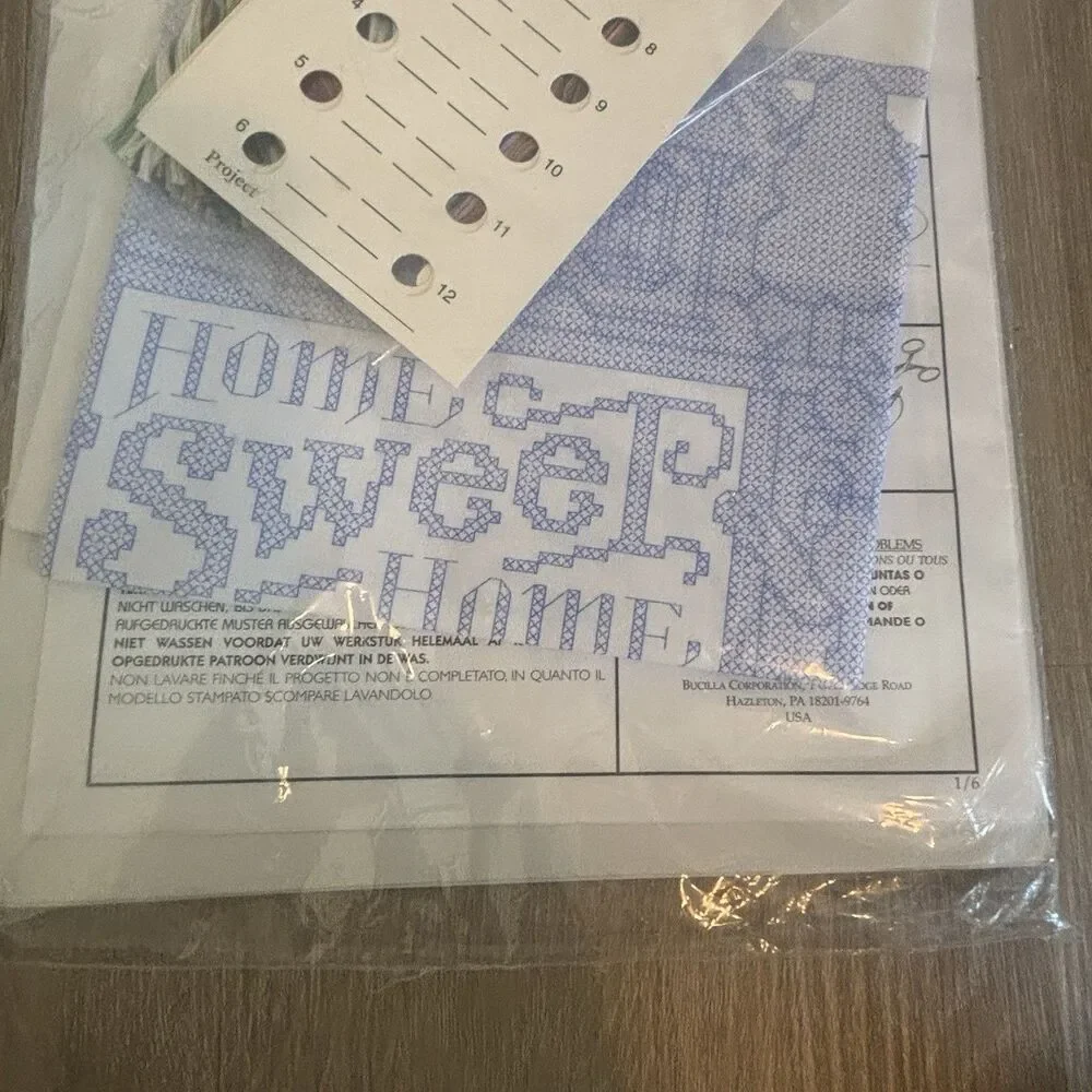 Bucilla Home Sweet Home Stamped Cross Stitch Kit Vintage 1999 Dog Sampler 15x12